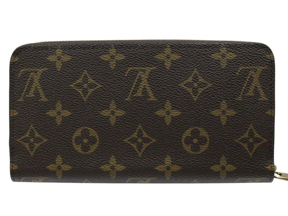 Louis Vuitton Zipper Monogram Long Wallet Round Brown Zippy Brown
